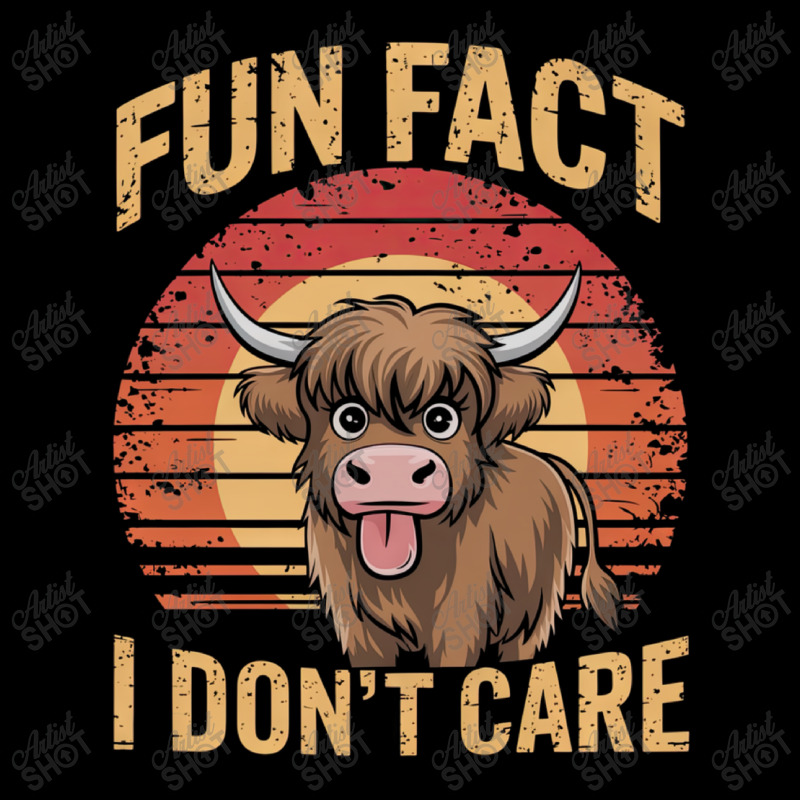 Fun Fact I Don't Care Highland Cow Youth Hoodie by ERNESTO GUANCIA | Artistshot