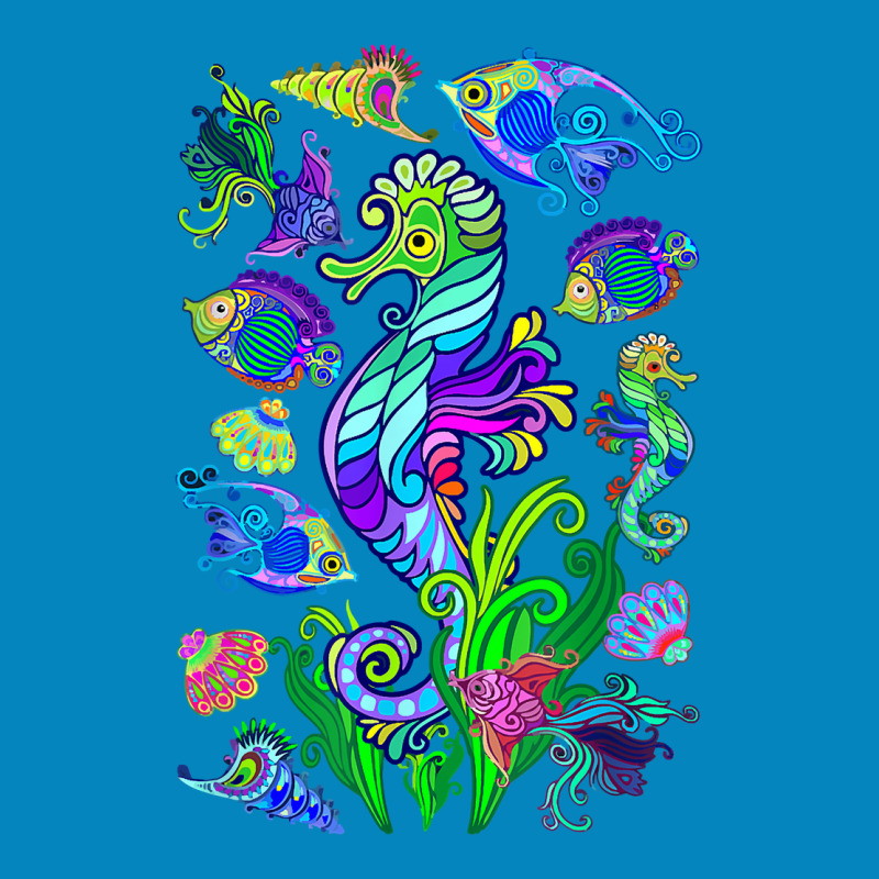 Marine Biologist Ocean Life Drawing Seahorse Fashion Visor | Artistshot