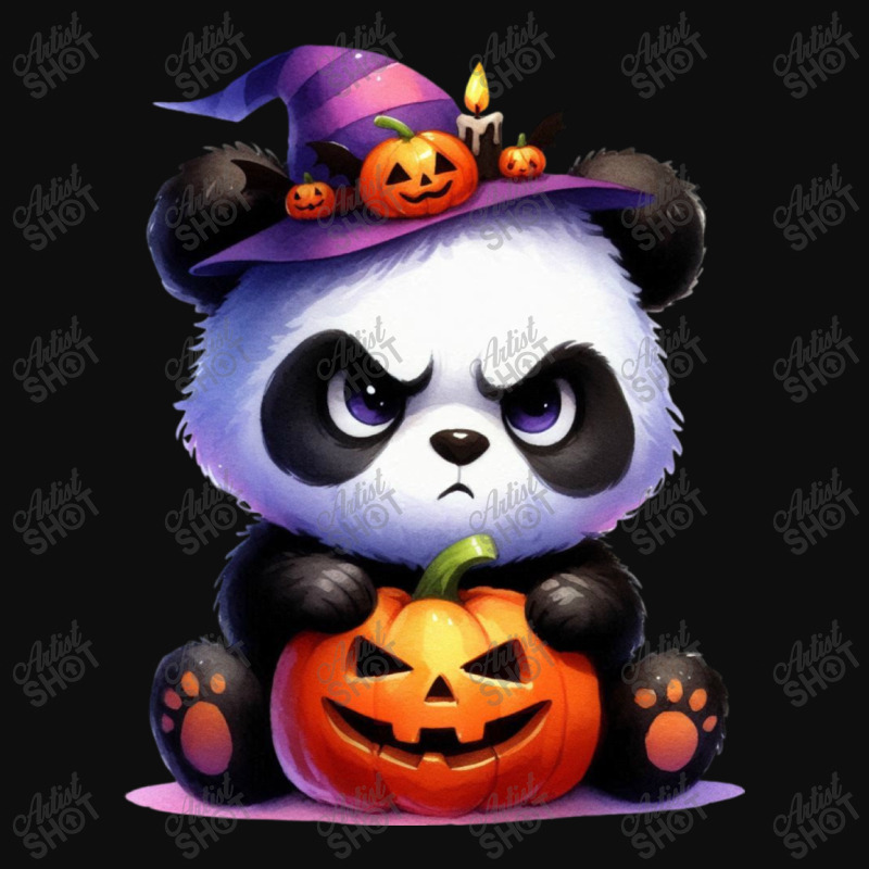 Halloween Day - Cute Panda With Pumpkin Crop Top by denbey | Artistshot