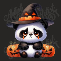 Halloween Day - Panda Cry With Pumpkin Ladies Fitted T-shirt | Artistshot