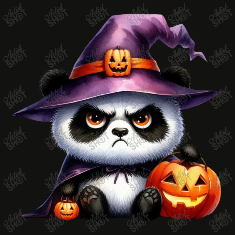 Halloween Day - Panda Cute With Pumpkin Witch Scorecard Crop Tee by denbey | Artistshot