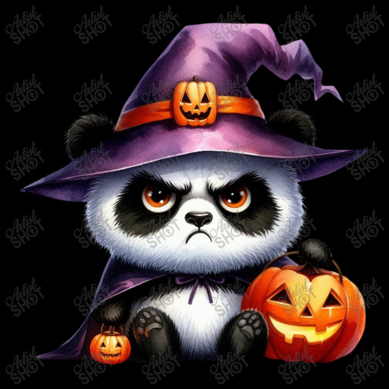 Halloween Day - Panda Cute With Pumpkin Witch Cropped Sweater by denbey | Artistshot