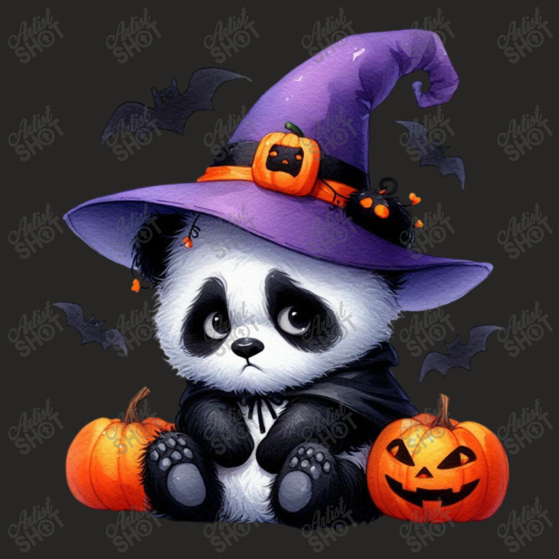 Witch Panda Halloween Day Ladies Fitted T-Shirt by denbey | Artistshot