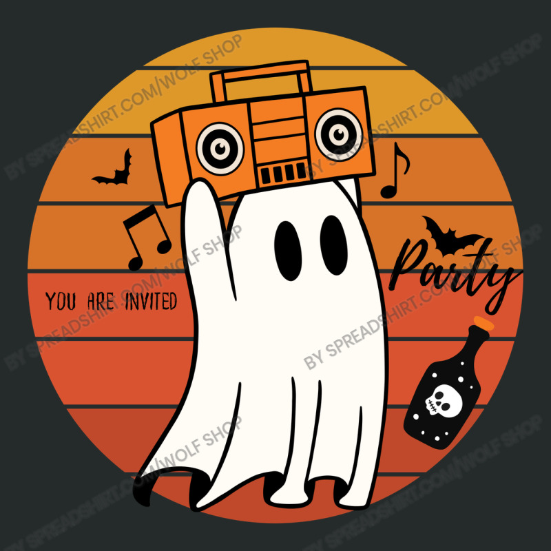 Halloween Party You Are Invited Retro Funny Ghost Women's Triblend Scoop T-shirt by spreadshirt.com/Wolf shop | Artistshot