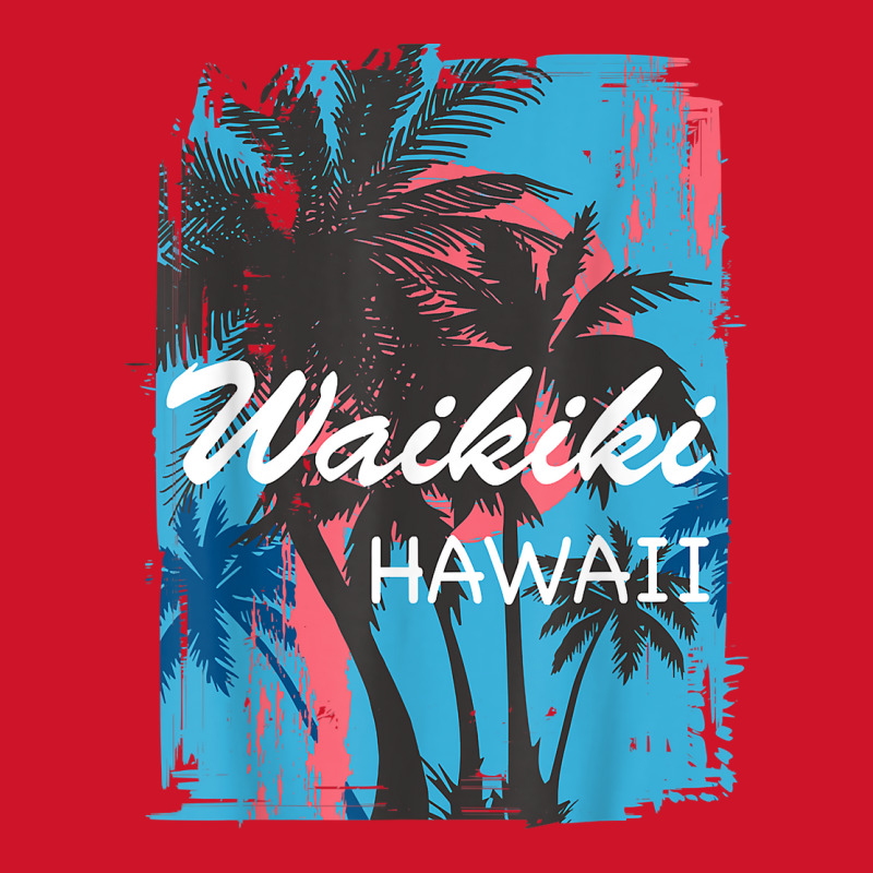 Waikiki Hawaii Hawaiian Island Vintage Palm Tree Beach 70s T Shirt Yupoong Trucker Cap by cm-arts | Artistshot