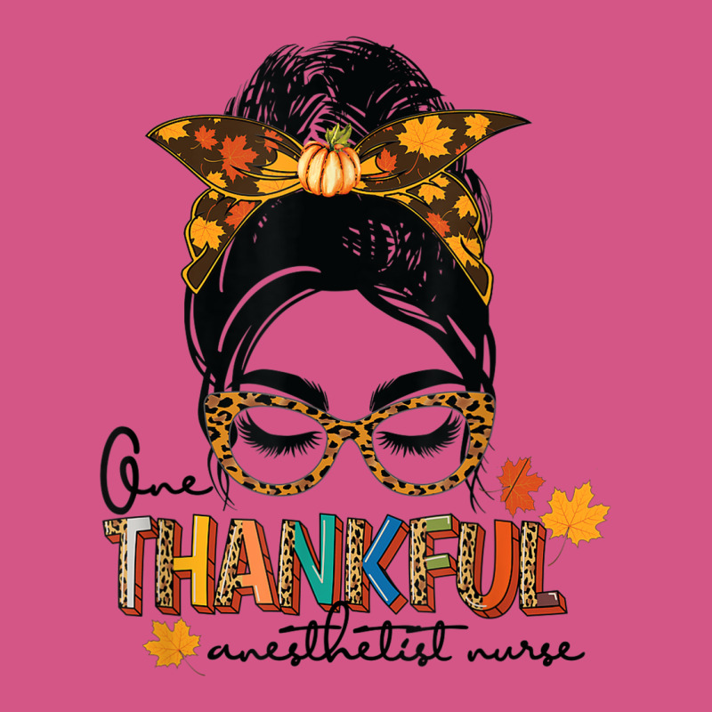 One Thankful Anesthetist Nurse Messy Bun Thanksgiving Fall A Fashion Visor | Artistshot