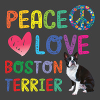 Peace Love   Boston Terrier Vintage T-shirt | Artistshot