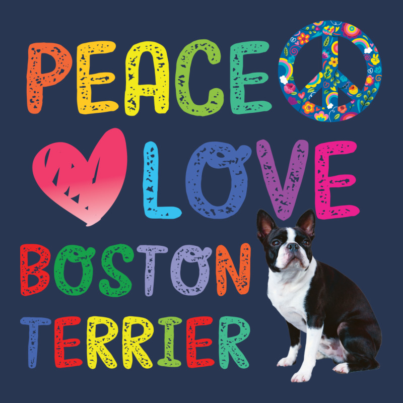 Peace Love   Boston Terrier Men Denim Jacket | Artistshot