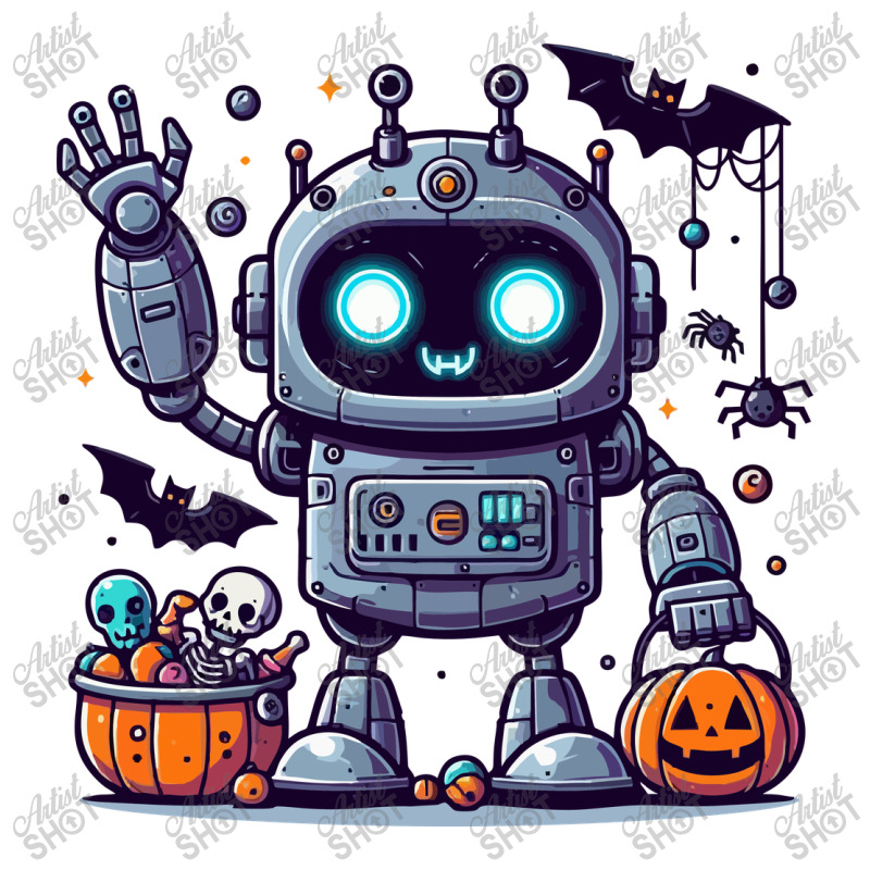 Cute Robot Halloween V-neck Tee | Artistshot