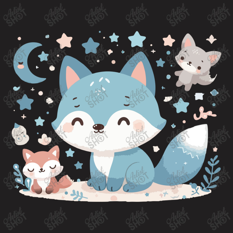 Blue Fox Cute T-shirt | Artistshot