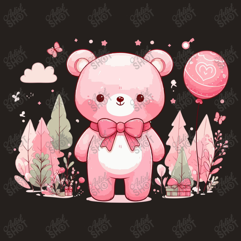 Bear Pink Cute Tank Top | Artistshot