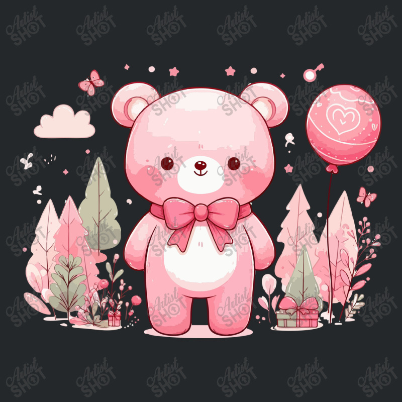 Bear Pink Cute Crewneck Sweatshirt | Artistshot