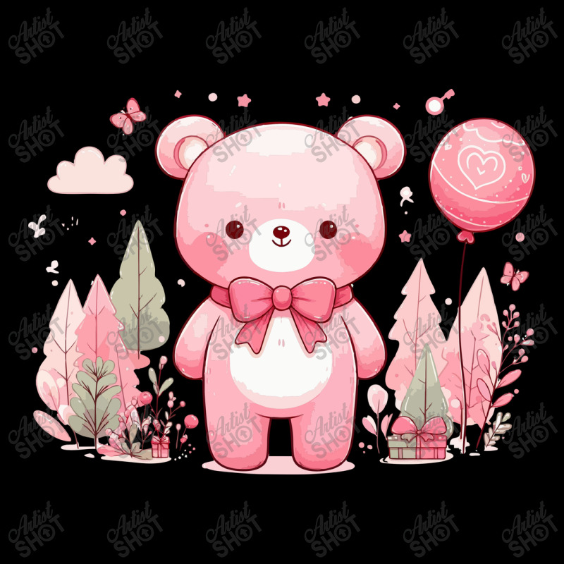 Bear Pink Cute Zipper Hoodie | Artistshot