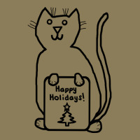 Cute Christmas Cat Says Happy Holidays Line Drawing Pa Trucker Cap | Artistshot