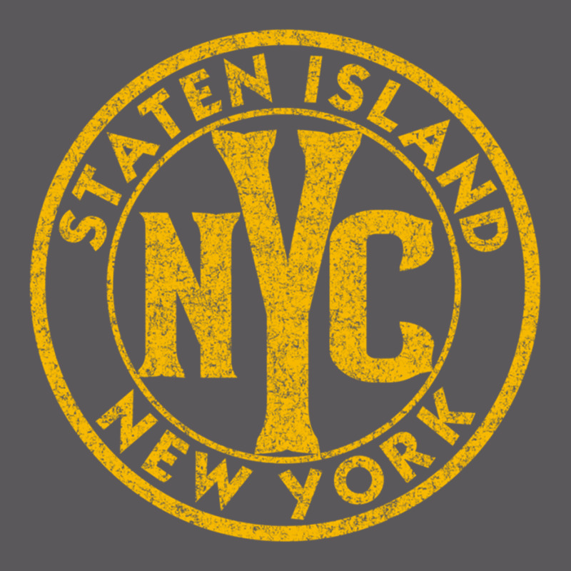 Staten Island New York Vintage Sign Distressed Amber Print Pullover Ho Seamless Cap by cm-arts | Artistshot