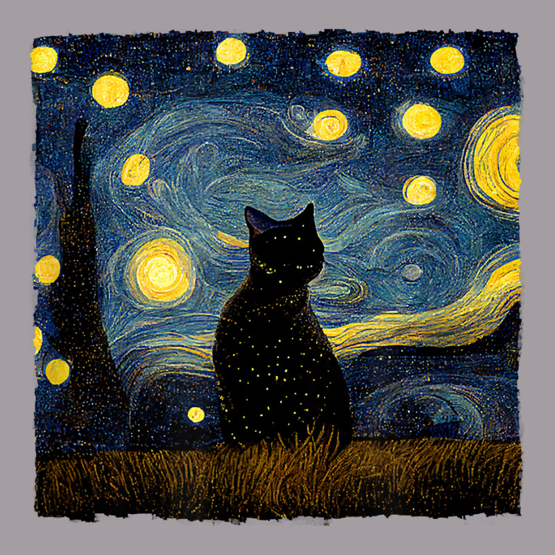 Cats Starry Night Painterly Aesthetic T Shirt Seamless Cap by cm-arts | Artistshot