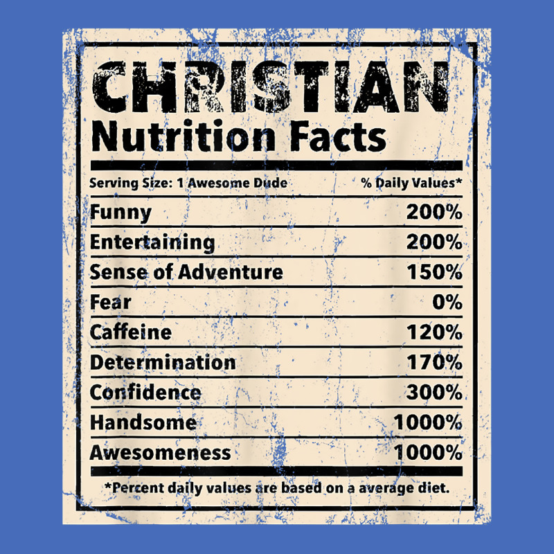 Christian Nutrition Facts Funny Name Humor Nickname T Shirt Fashion Visor by cm-arts | Artistshot