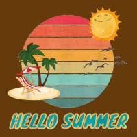 Hello Summer Vacation Palm Tree Sun Birds And Sea Pa Trucker Cap | Artistshot