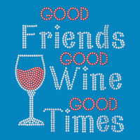 Womens Good Friends Good Wine Good Times Bling Rhinestone V Neck T Shi Fashion Visor | Artistshot