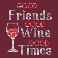 Womens Good Friends Good Wine Good Times Bling Rhinestone V Neck T Shi Nike Dri-fit Cap | Artistshot