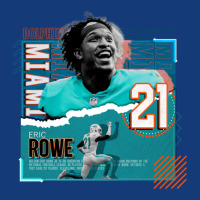 Eric Rowe Football Paper Poster Dolphins Retro Trucker Cap | Artistshot