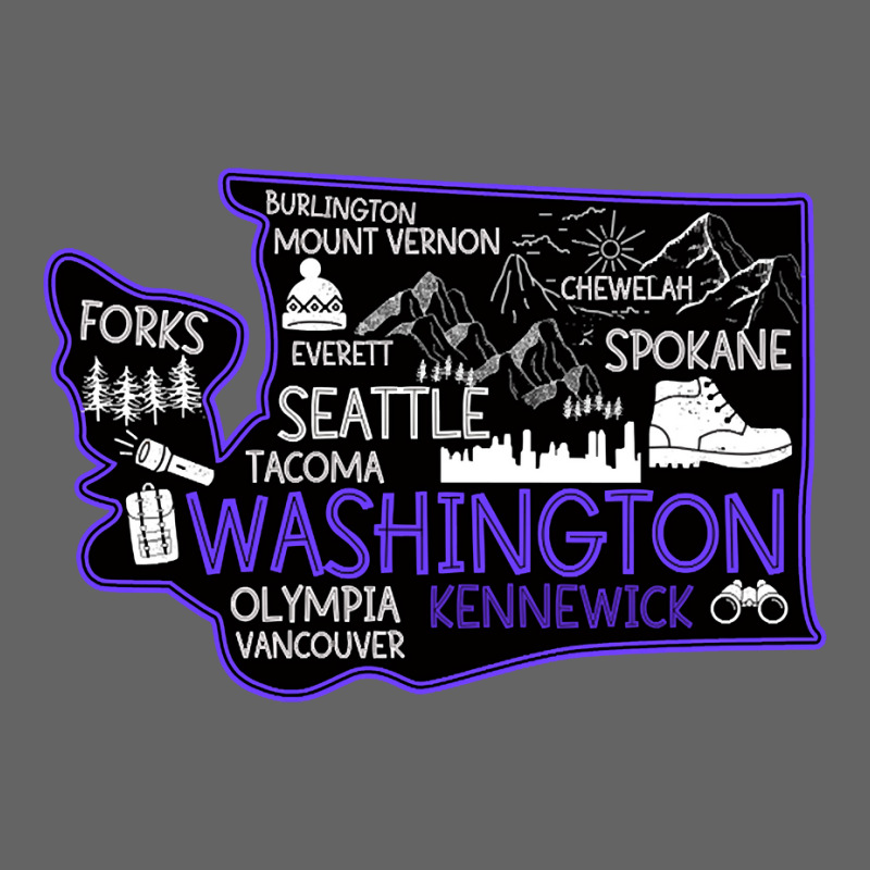 Washington Kennewick Cute Map Tacoma Forks Spokane Retro Trucker Cap by poppyallen | Artistshot