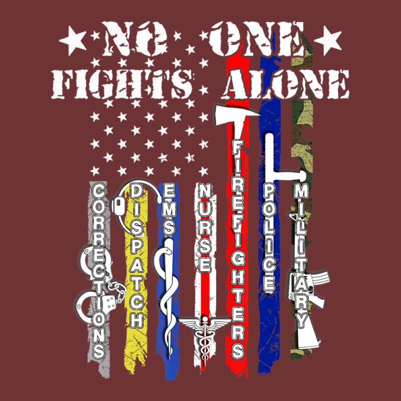 No One Fights Alone Usa Flag Veterans Army Police Ems Seamless Cap by degreesgunner | Artistshot