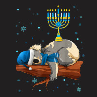 Sleeping Sloth Menorah Hanukkah Chanukah Animal Jewish T-shirt | Artistshot