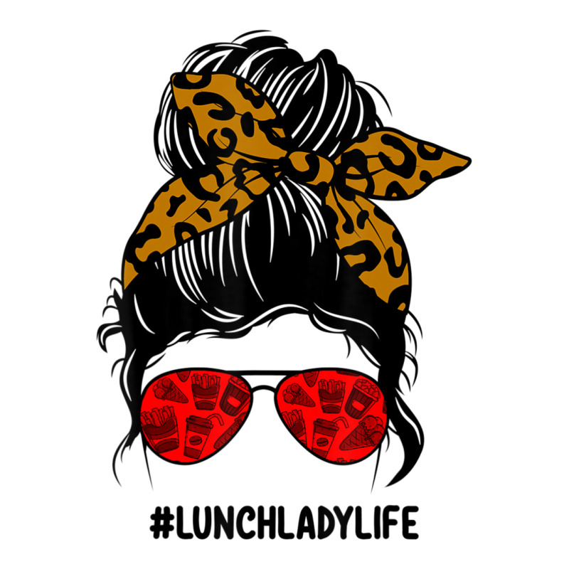 Lunch Lady Life Messy Bun Hair Leopard Print Yupoong Trucker Cap by yumgaugeteuda | Artistshot