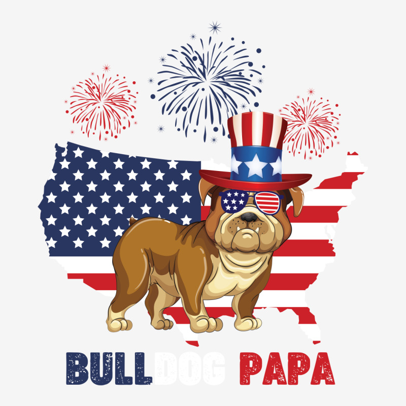 Bulldog  Papa American Flag  4th Of July License Plate Frame | Artistshot