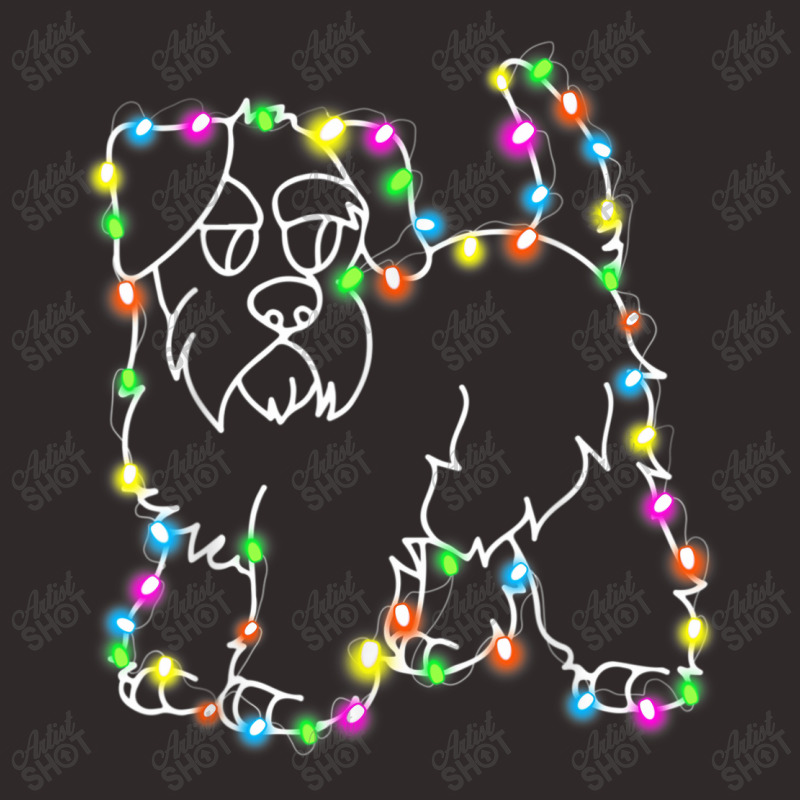 Schnauzer Dog Tree Christmas Lights Racerback Tank by llaphong | Artistshot