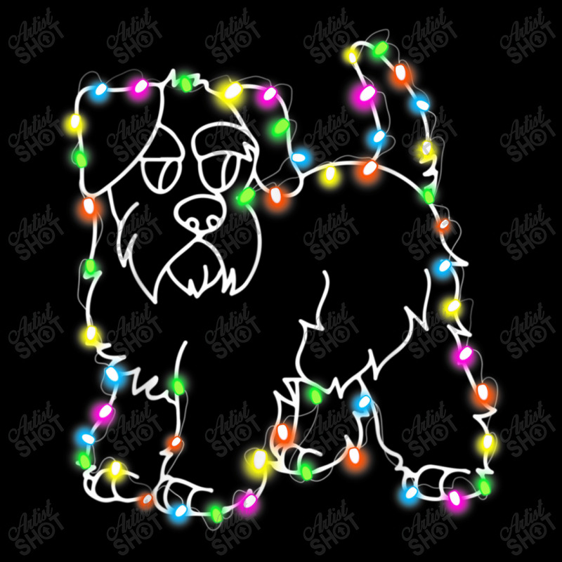 Schnauzer Dog Tree Christmas Lights Cropped Sweater by llaphong | Artistshot