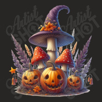 Halloween Pumpkin Mushroom Ladies Fitted T-shirt | Artistshot