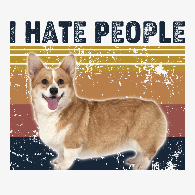 I Hate People Retro Vintage Corgi Champion Hoodie by vip.pro123 | Artistshot