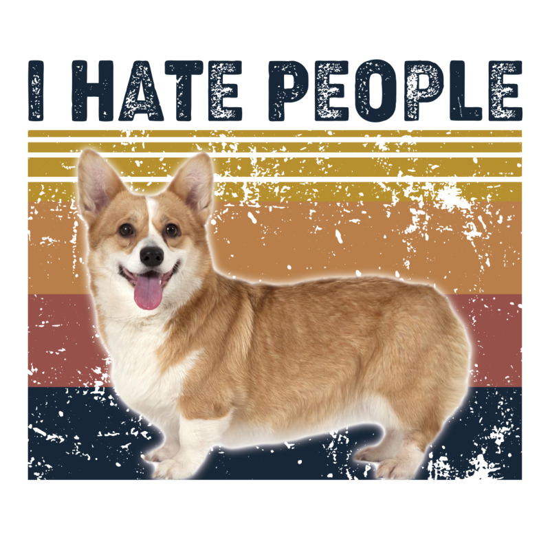 I Hate People Retro Vintage Corgi Zipper Hoodie by vip.pro123 | Artistshot