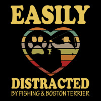 Easily Distracted By Fishing And  Boston Terrier V-neck Tee | Artistshot