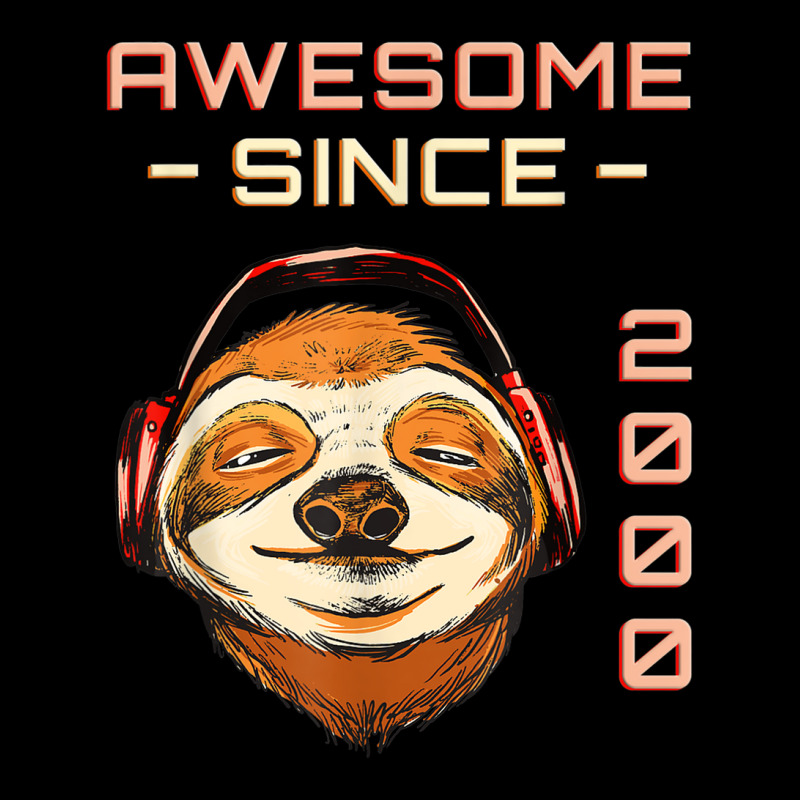 Sloth W Headphones I Awesome Since 2000   22th Birthday Fleece Short by ThienThuong | Artistshot