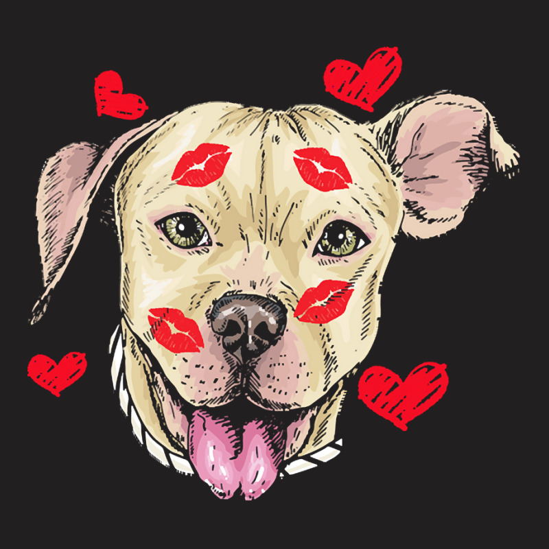 Valentines Day T  Shirt Cute Pitbull Dog Hearts Funny Valentine's Day T-shirt | Artistshot