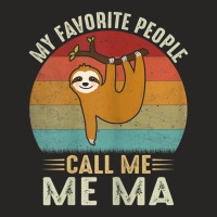 Womens My Favorite People Call Me Ma Cute Sloth Lover Mom Ladies Fitted T-shirt | Artistshot