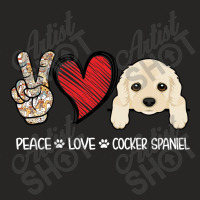 Peace Love Cocker Spaniel Ladies Fitted T-shirt | Artistshot