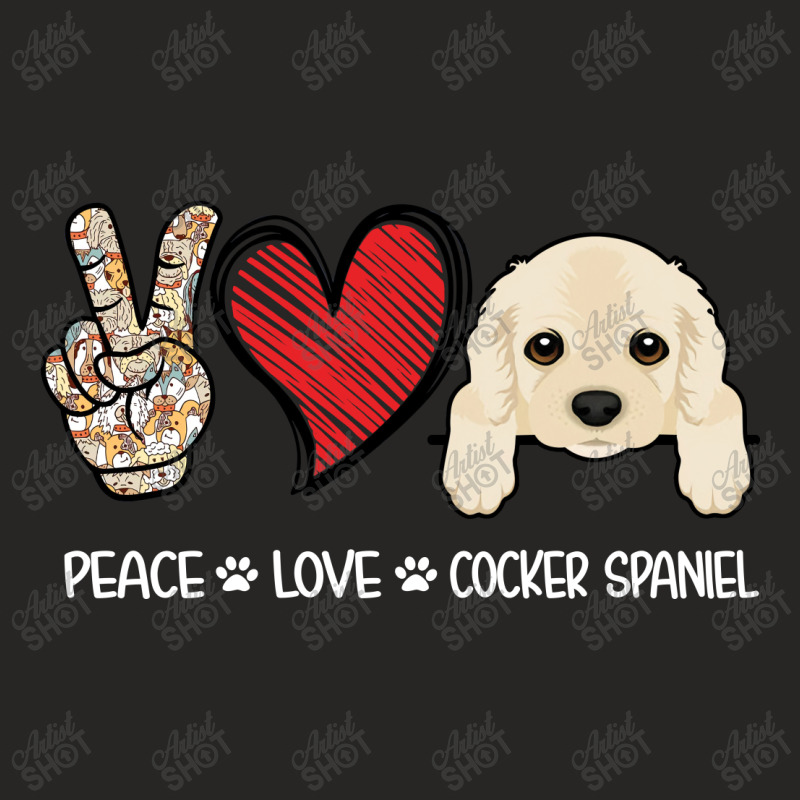 Peace Love Cocker Spaniel Ladies Fitted T-Shirt by hoainv | Artistshot