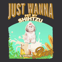 Shihtzu T  Shirt Dog Owner, Just Wanna Pet My Shihtzu & Drink Beer Gif Vintage Short | Artistshot