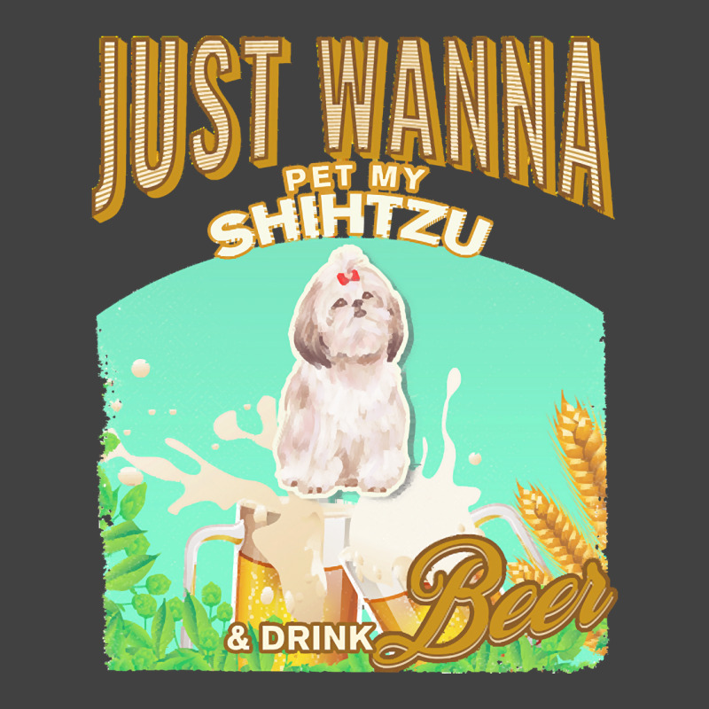 Shihtzu T  Shirt Dog Owner, Just Wanna Pet My Shihtzu & Drink Beer Gif Vintage T-shirt | Artistshot