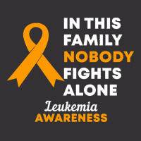 Leukemia T  Shirt In This Family Nobody Fights Alone Leukemia Awarenes Vintage Hoodie | Artistshot