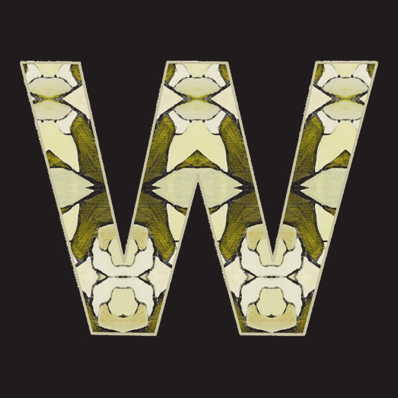 Letter W T  Shirt Letter W Monogram Olive Green Abstract Pattern Paint Waist Apron | Artistshot