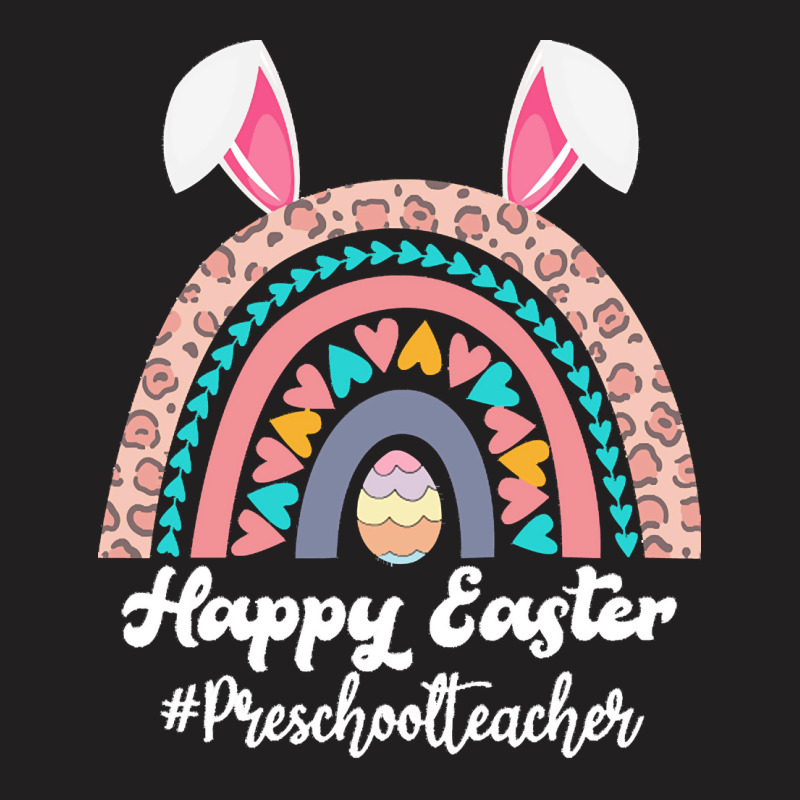 Teaching Easter Egg School Student T  Shirt Happy Easter Rainbow Leopa T-shirt | Artistshot