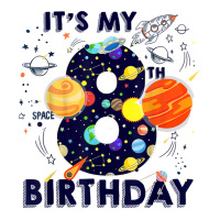 Kids Outer Space 8 Year Old 8th Birthday Party Boys Girls T Shirt V-neck Tee | Artistshot