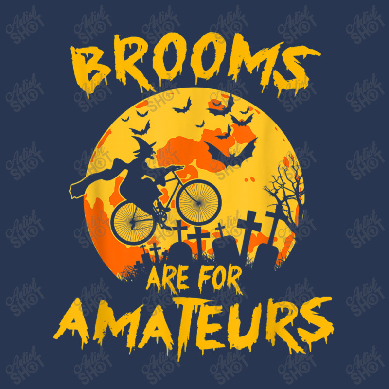 Brooms Are For Amateurs Funny Halloween Witch Riding Bicycle Ladies Denim Jacket by CUSER3772 | Artistshot