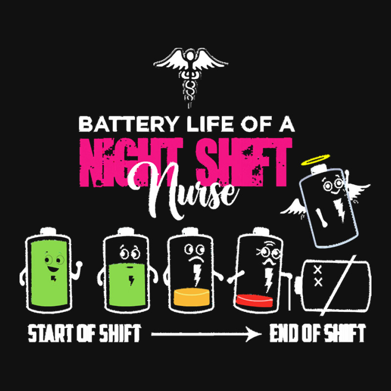 Battery Life Of Night Shift Nurse T  Shirt Battery Life Of Night Shift Baby Bibs | Artistshot