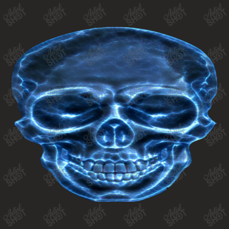 Electric Blue Skull Ladies Fitted T-Shirt by sukhendu12 | Artistshot